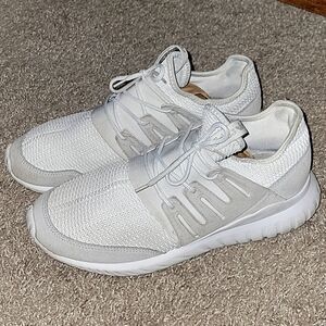 adidas Tubular Radial White Light Grey S76720 Gym Athletic Shoes Size 8.5